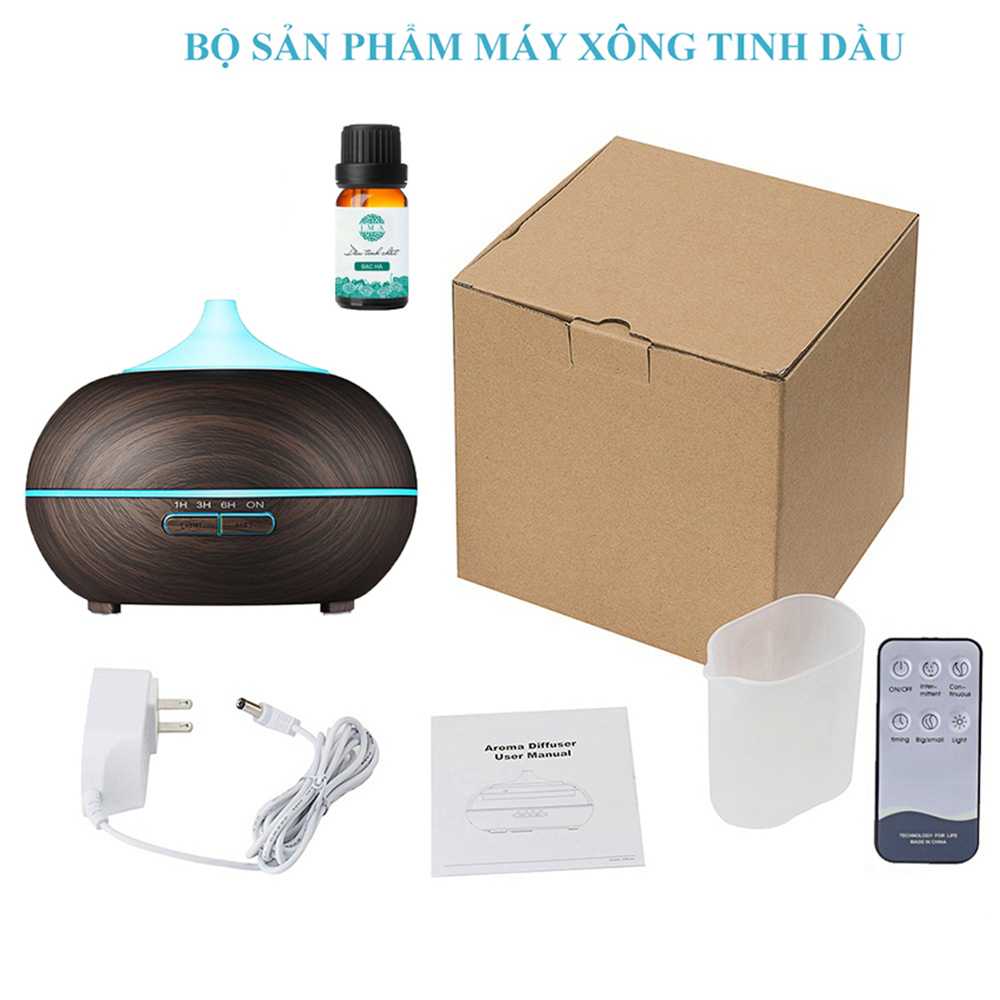 Máy Xông Tinh Dầu Khuếch Tán Phun Sương Bí Ngô Bù Ẩm Phòng Điều Hoà Có Chế Độ Tự Ngắt Khi Hết Nước Có Đèn Led 7 Màu Phù Hợp Với Phòng 30m