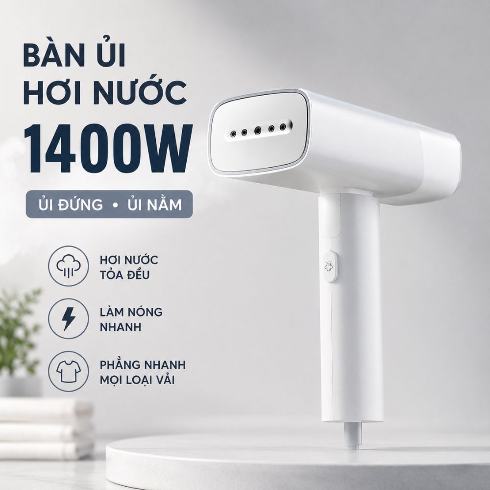 Bàn ủi hơi nước cầm tay Kachi MK464 1400W | Ủi nhanh, nhỏ gọn - hàng chính hãng