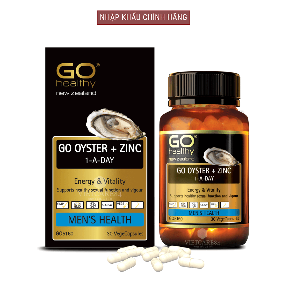 Viên uống tinh chất Hàu nhập khẩu chính hãng New Zealand GO OYSTER + ZinC giúp tăng cường sinh lý nam, cải thiện chất lượng tinh trùng