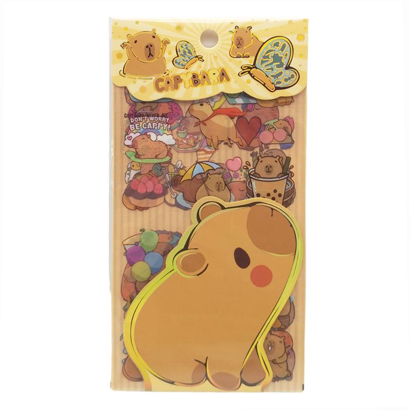 Bộ 4 Tờ Sticker Capybara Vui Nhộn - WanLongDa 2113 (Mẫu Bao Bì Giao Ngẫu Nhiên)