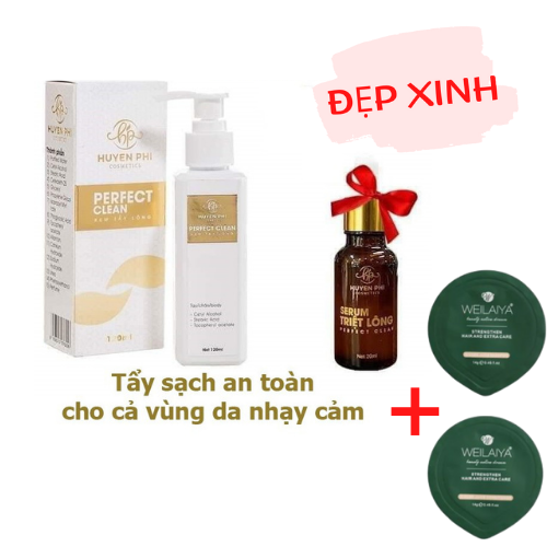 Combo Triệt Lông KEM TẨY LÔNG HUYỀN PHI và SERUM TRIỆT LÔNG VĨNH VIỄN Tặng Kèm Gội Mini Weilaiya Ngẫu Nhiên