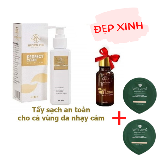 Combo Triệt Lông KEM TẨY LÔNG HUYỀN PHI và SERUM TRIỆT LÔNG VĨNH VIỄN Tặng Kèm Gội (Xả) Mini Weilaiya Ngẫu Nhiên