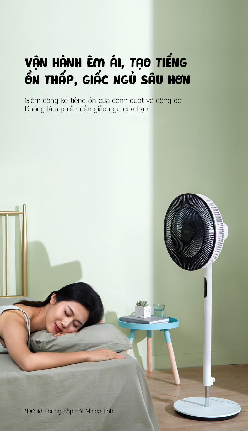 Quạt cây MIDEA SAD35EA tự điều chỉnh gió thông minh Hàng chính hãng