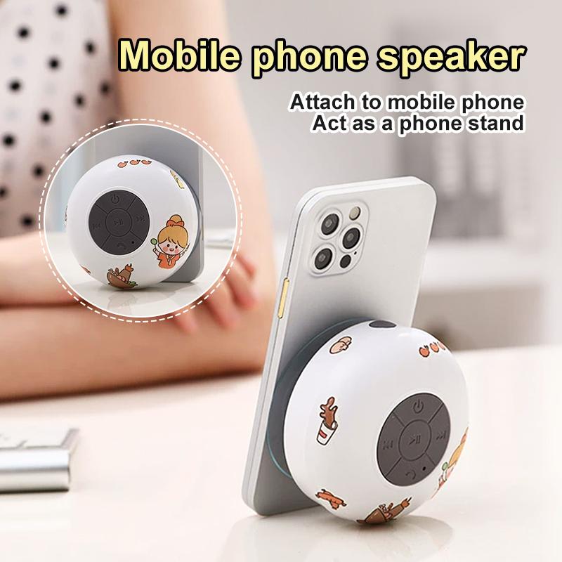 Loa Bluetooth Chống Nước Mini Không Dây Gắn Tường,Gắn Tường Nhà Tắm Chống Thấm Nước,Tiện Dụng Kèm Hình Dán Dễ Thương