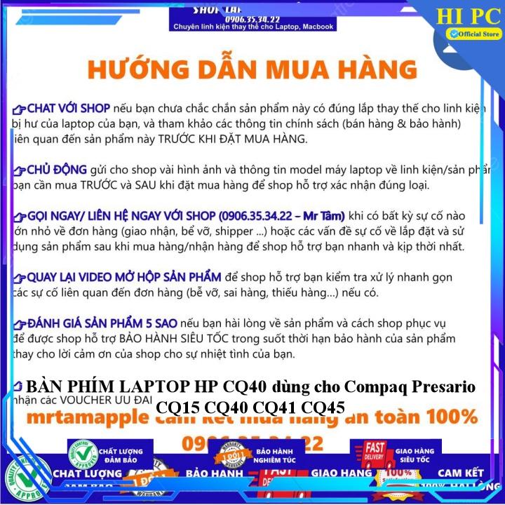 BÀN PHÍM LAPTOP HP CQ40 dùng cho Compaq Presario CQ15 CQ40 CQ41 CQ45 - Hàng Nhập Khẩu