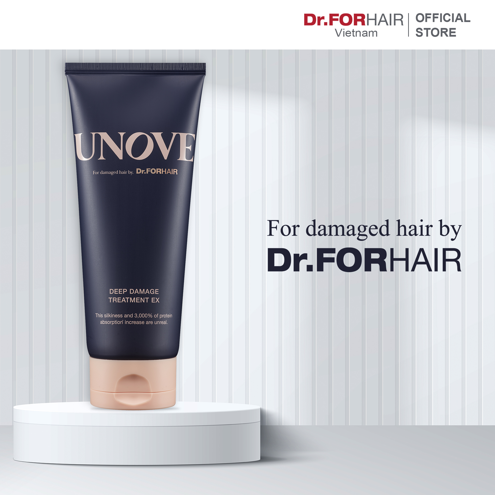 Dầu xả phục hồi nuôi dưỡng chăm sóc tóc khô và hư tổn nặng Dr.FORHAIR UNOVE Deep Damage Treatment Ex