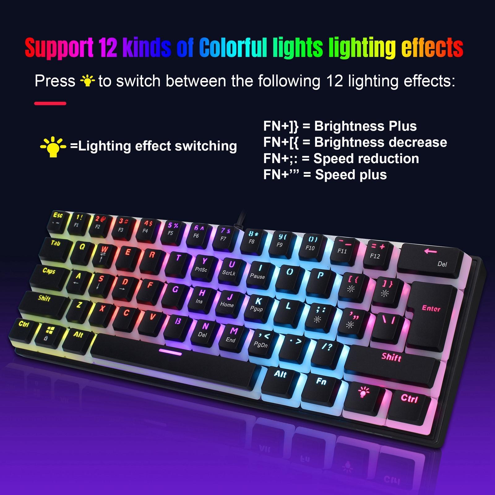 Durable Mechanical Gaming Keyboard with Cable US Layout Replaces for PC