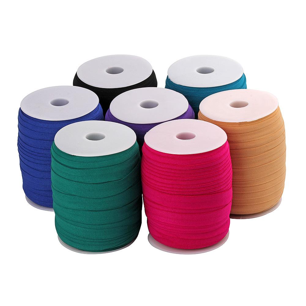 100m * 15mm Thun viền dây Đồng Màu Sáng Bóng Gấp Gọn Trên Thun KẺ THÙ Spandex Ban Nhạc Trẻ Em Dây Buộc Tóc dây đeo đầu Đầm Viền Ren May