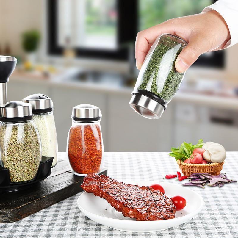 Set 6 Hũ Đựng Gia Vị Xoay 360 Độ - Lọ Để Gia Vị 120ml