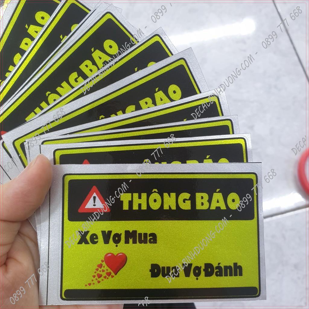 Tem Dán Xe Máy - Sticker Thông Báo In Chrome Đẹp Nhất