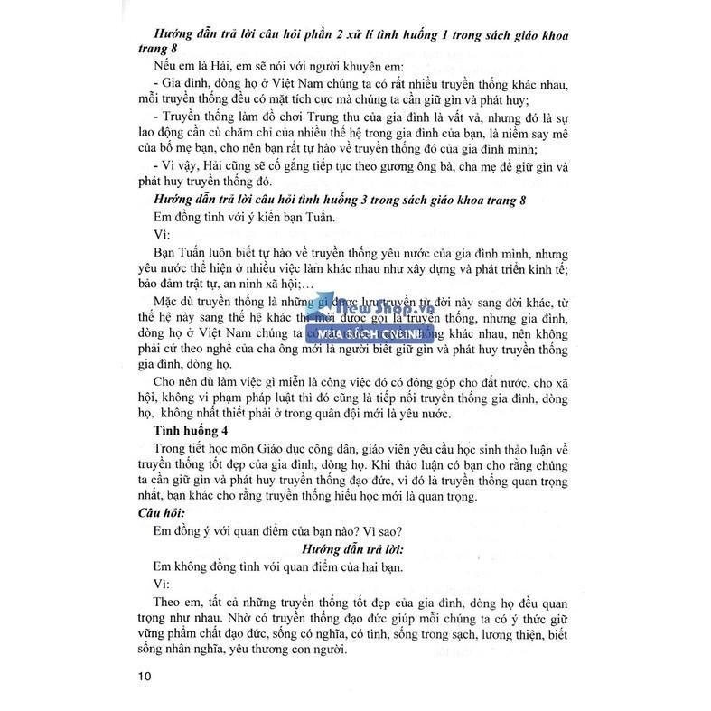 Sách - Hướng Dẫn Trả Lời Câu Hỏi Và Bài Tập Giáo Dục Công Dân Lớp 6 - Bám Sát SGK Kết Nối Tri Thức - Hồng Ân