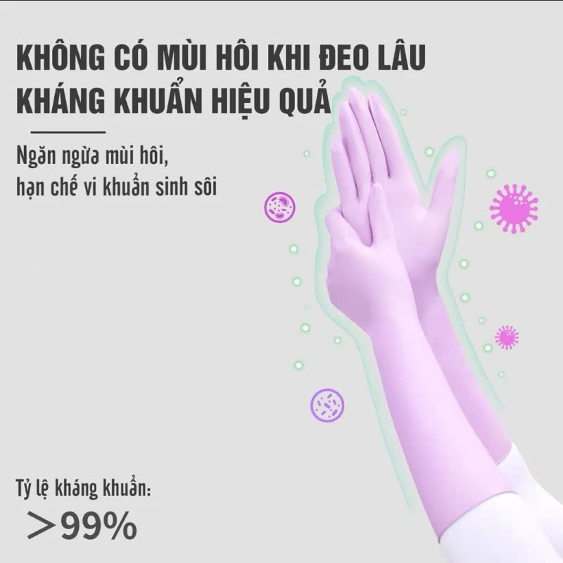 Bộ 20 Chiêc găng tay cao su dài 35,5cm Rửa Bát, Chống Nước, Không Mùi - HÀNG CHÍNH HÃNG MINIIN