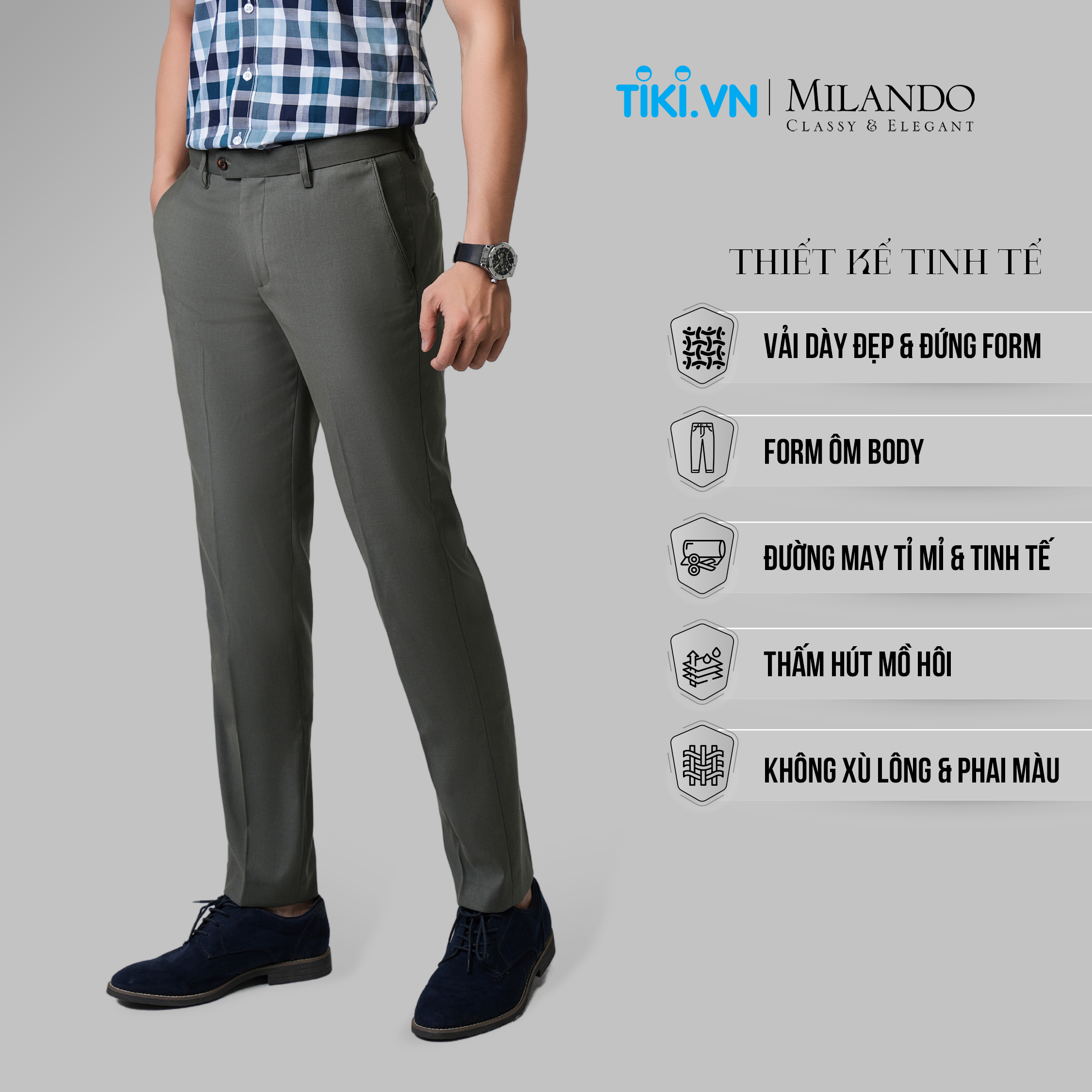 Quần Âu Nam Cao Cấp MYMILANDO Màu Xanh Đen - Chất Liệu Cao Cấp Bền Màu, Kiểu Dáng Slim Fit Trẻ Trung, Thời Trang Công Sở, Dạo Phố, Sự Kiện Sang Trọng