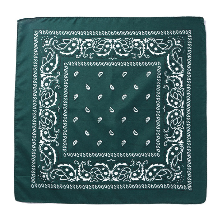 Bộ sưu tập khăn vuông cotton bandana turban XO Vintage BDN01 54x54cm - BDN01.9 Xanh lá đậm