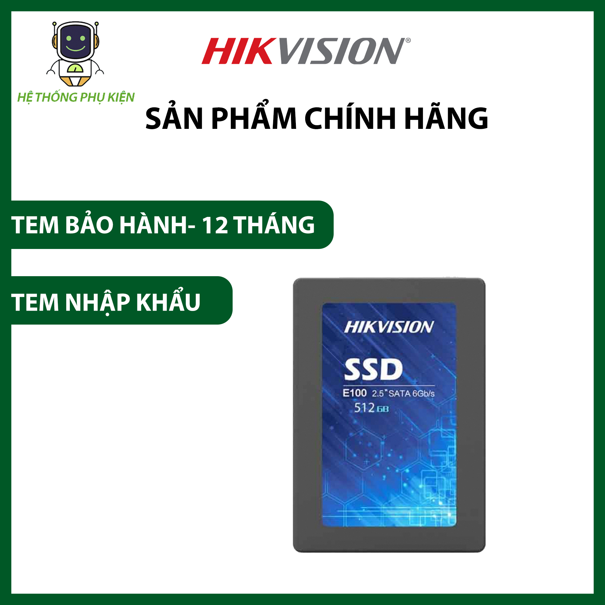 Ổ cứng gắn trong E100 2.5&quot; Sata3 HIKVISION HS-SSD-E100(STD) Hàng Chính Hãng