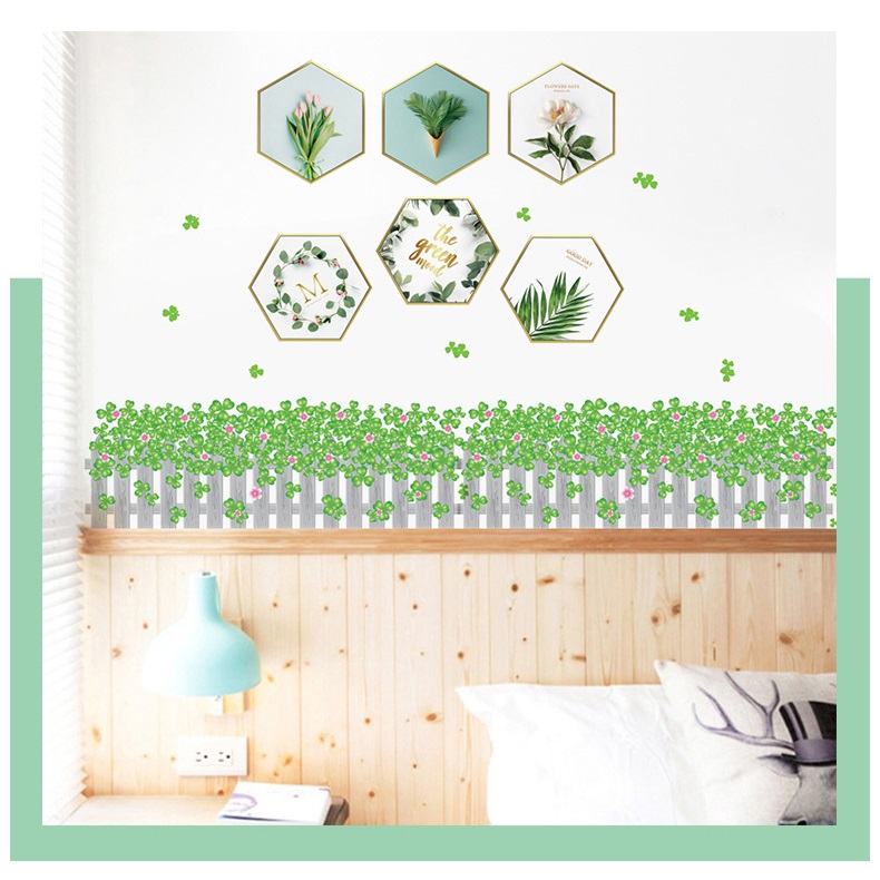 Decal trang trí tường sang trọng - decal 3D lục giác và chân tường