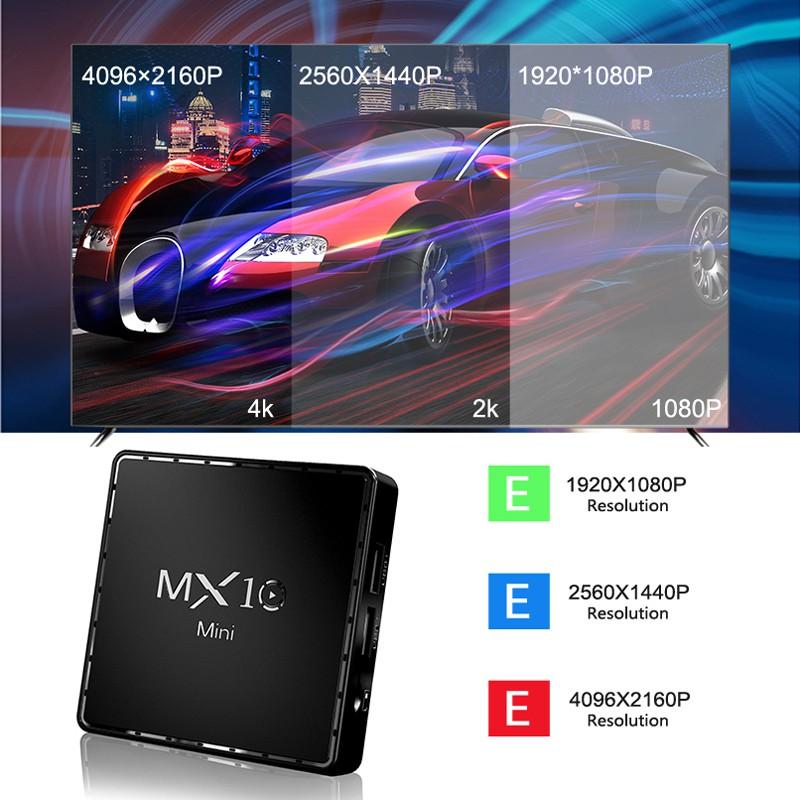 Android TV Box Ram 2G, bộ nhớ 16G, Android 10.0, xem video 4K, hỗ trợ giọng nói, xem nhiều kênh truyền hình MX10MINI