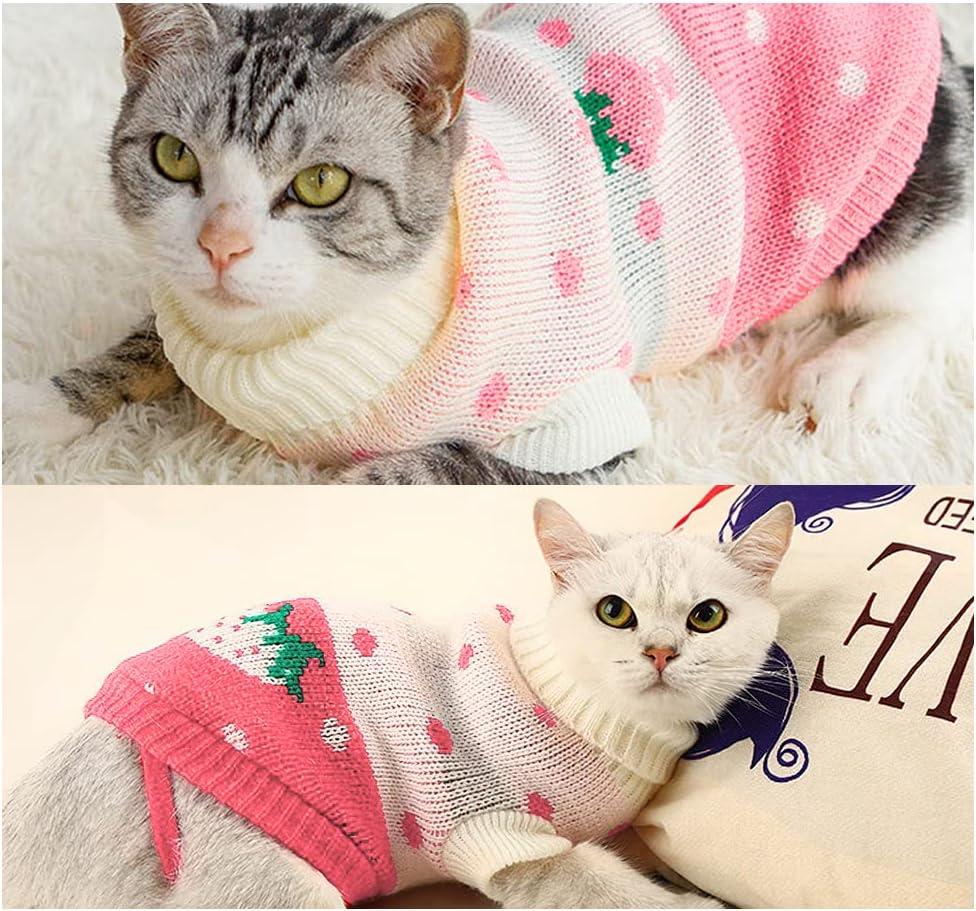 Áo len đan cho mèo, áo len động vật, quần áo mèo không có lông, quần áo mèo đáng yêu, áo vest thú cưng, áo len mèo dệt kim nóng