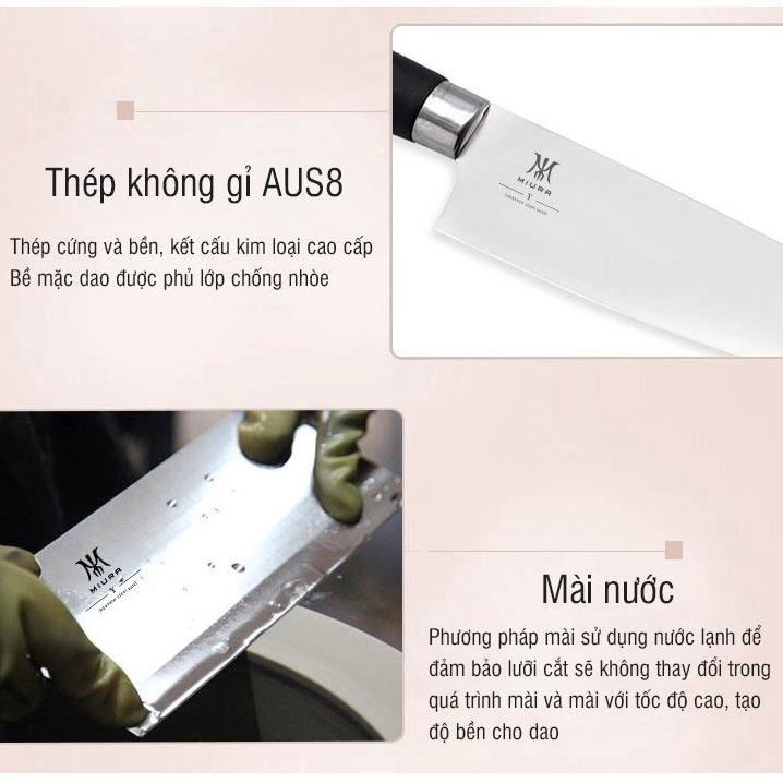 Dao bếp cao cấp Miura Basic Santoku - Dao thái đa năng Nhật Bản 2023, không gỉ