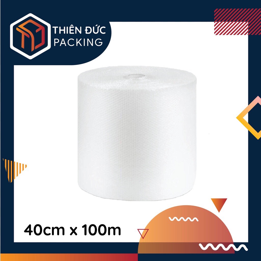 Cuộn xốp nổ bóng khí 40cm x 100m dùng đóng gói, bọc hàng, chống sốc, chống va đập