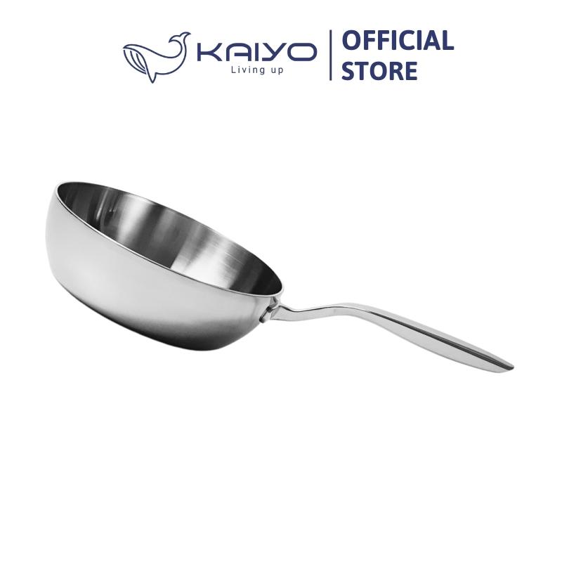 Chảo inox trơn sâu lòng thân đáy liền 3 lớp Tri-Ply Kaiyo, size 20cm