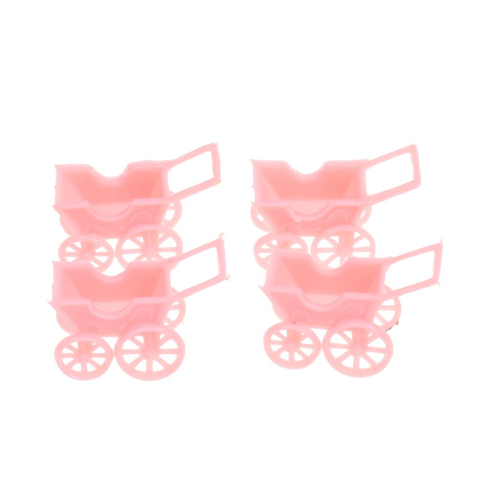 2x12pcs Cute Plastic Mini Carts Kids Toys Baby Shower Party Favors Pink