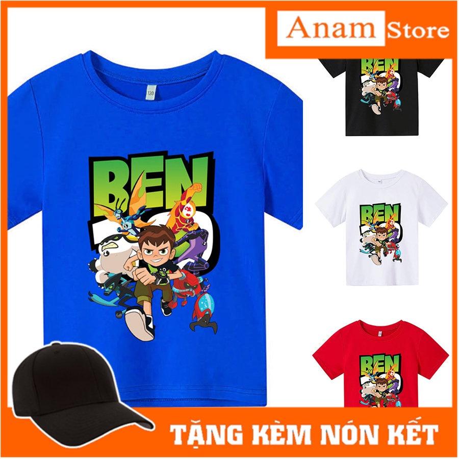 Áo thun cho bé BEN 10, 4 màu, có size người lớn, áo thun trẻ em Anam Store