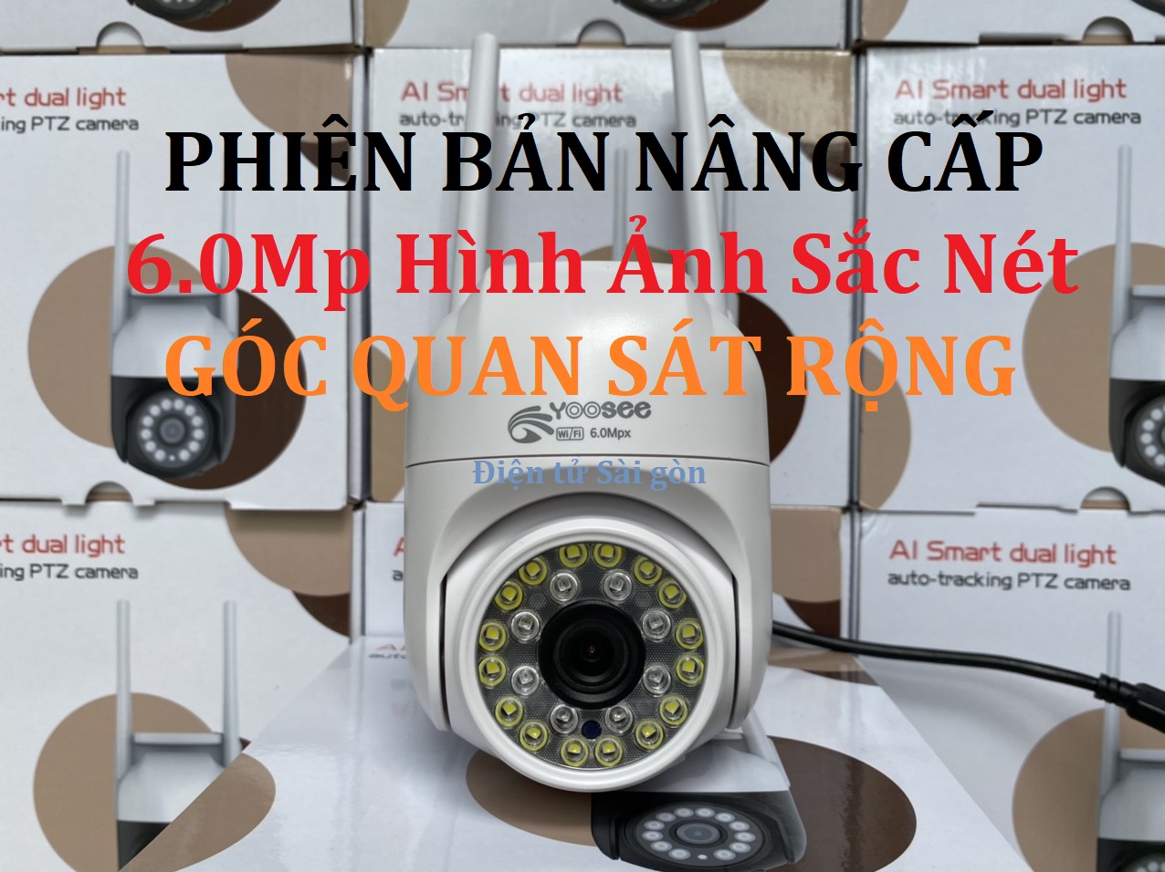 Camera yoosee ngoài trời 5.0 Mpx PTZ 20 Led - Xem Đêm Có Màu - Đàm Thoại 2 Chiều- Phát Hiện Chuyển Động Hú Còi Chống Trộm - Hàng Nhập Khẩu