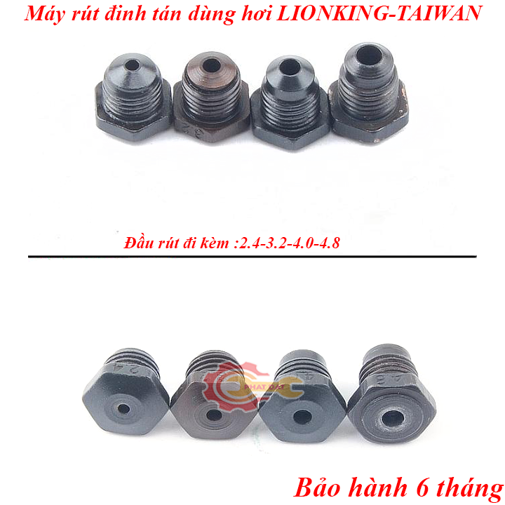 Máy rút đinh tán inox, nhôm dùng hơi LIONKING - Made in Taiwan - Bảo hành 6 tháng