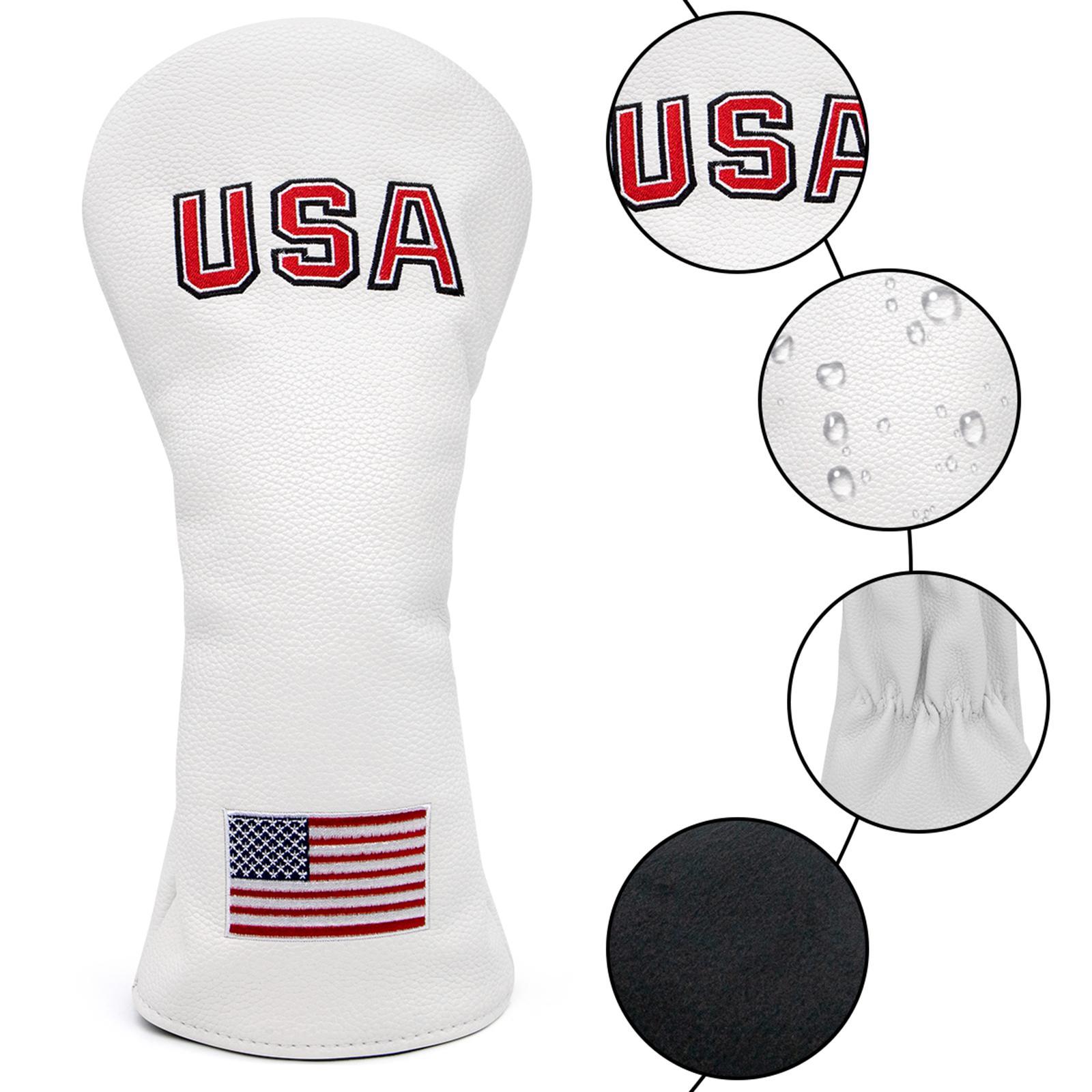 3pcs Golf Head Cover with Number Tags Headcover Guard for Driver Fairway Wood