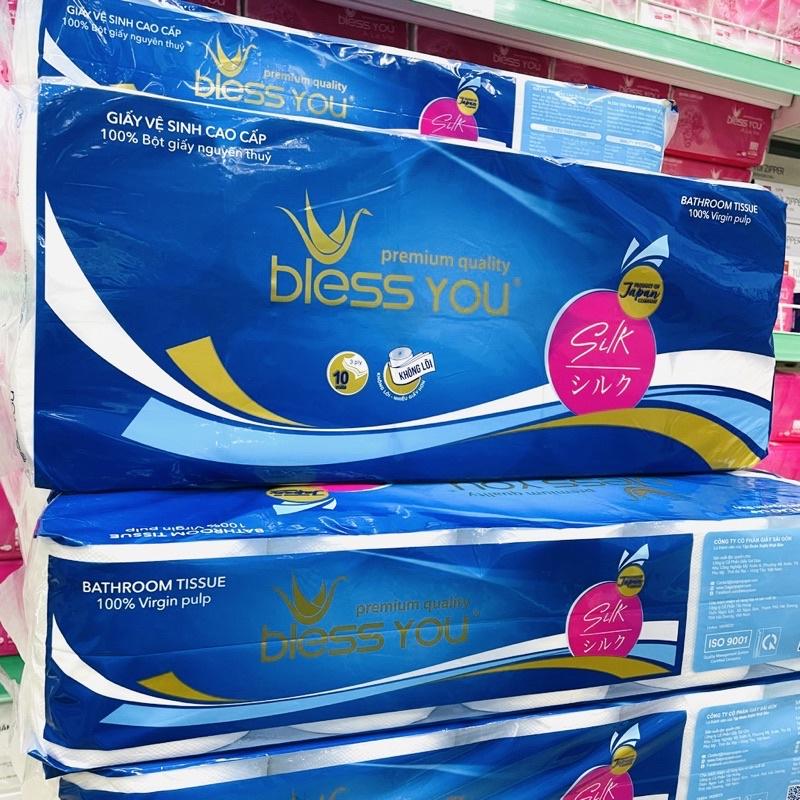 Giấy vệ sinh Bless You Silk Japan x3 Lớp 1lốc 10 cuộn