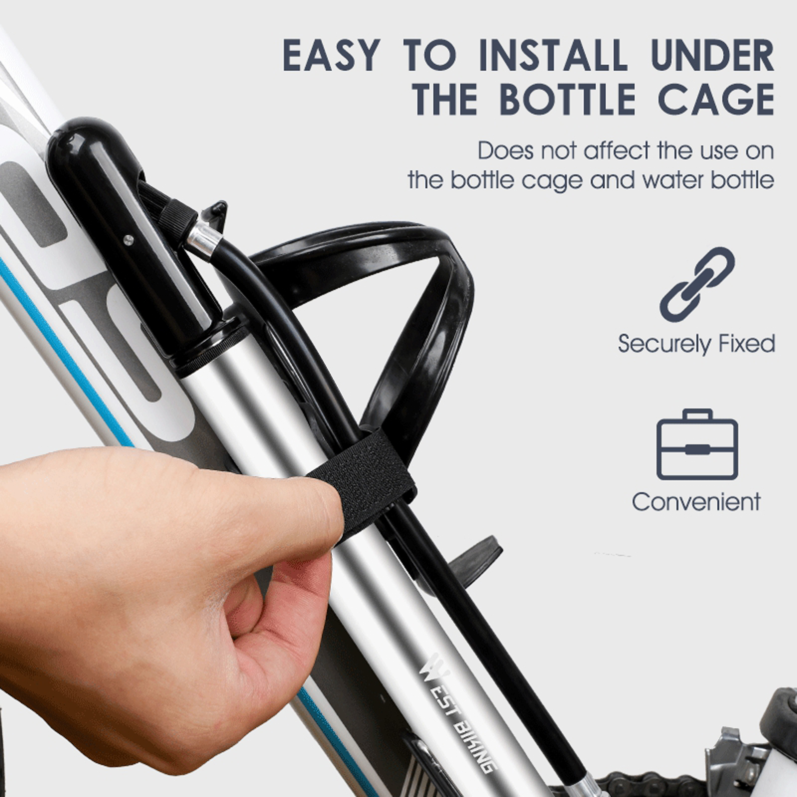 WEST BIKING Ống Bơm Hơi Mini Cầm Tay Bằng Hợp Kim Nhôm