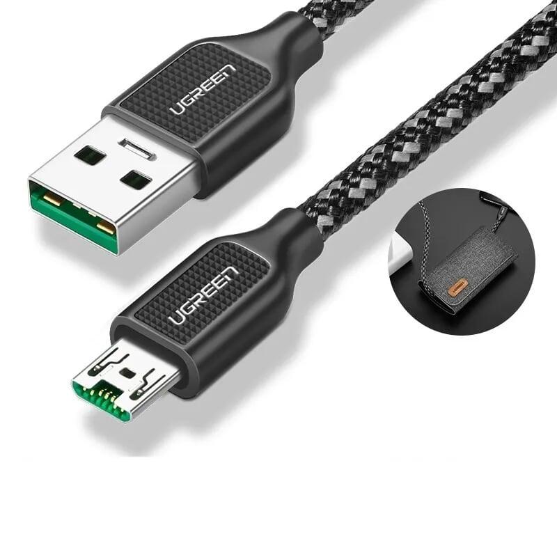 Ugreen UG50380US271TK 0.5M màu Đen Cáp sạc truyền dữ liệu USB 2.0 sang MICRO USB 4A võ hợp kim kẽm - HÀNG CHÍNH HÃNG