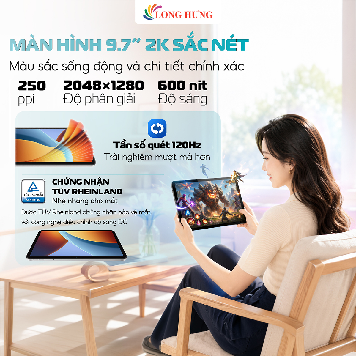 Máy tính bảng Xiaomi Redmi Pad 2 9.7 Wifi (4GB/64GB) - Hàng chính hãng