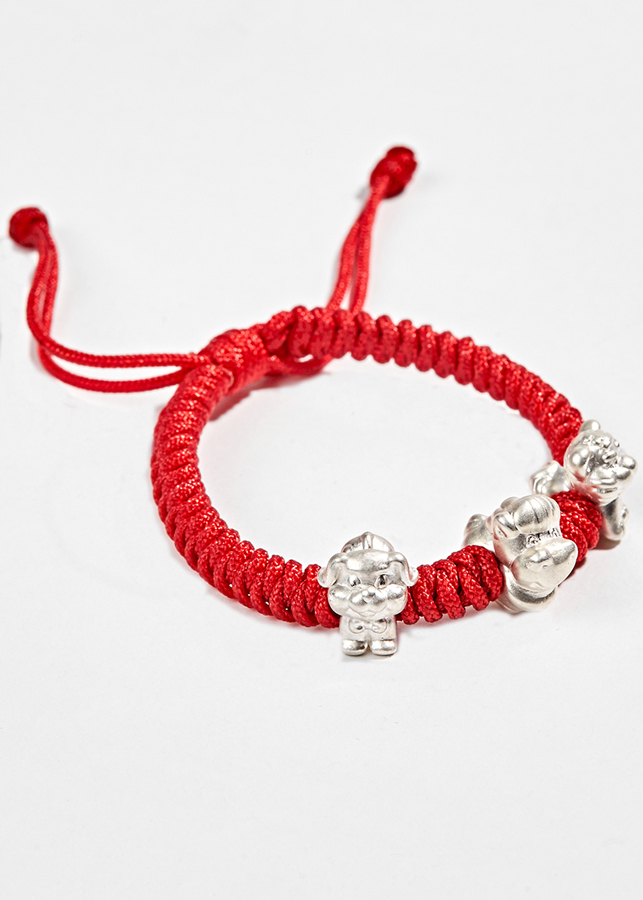 Vòng Thắt Dây Đỏ Tam Hợp Quý Nhân Dần Ngọ Tuất Bạc Ngọc Quý Gemstones