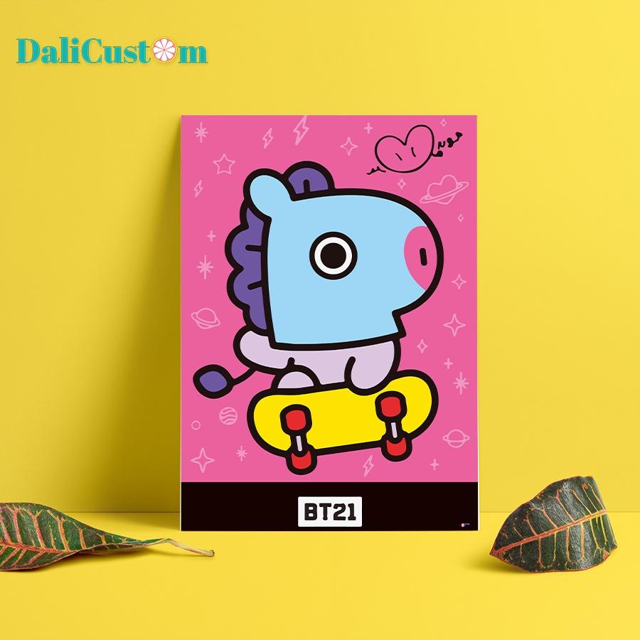 Tranh Tô Màu Theo Số BT21 BTS KOYA RJ SHOOKY MANG CHIMMY COOKY Tranh Có Sẵn