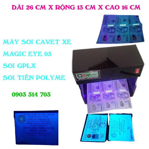 Máy soi cavet xe Magic eye 04 -Chuyên dùng cho tiệm cầm đồ , ngân hàng , vay tài chính(dùng 02 bóng đèn đôi 11 W)