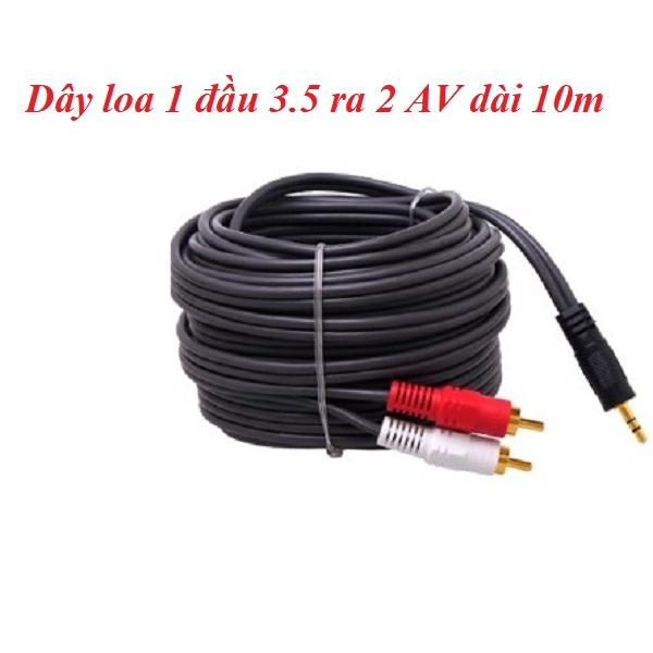 Dây loa 1 đầu 3.5 ra 2 AV dài 10m