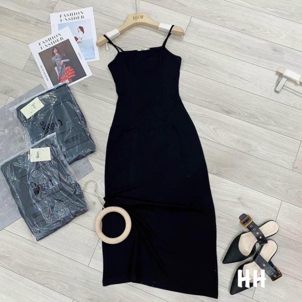 ĐẦM MAXI 2 DÂY ĐEN BASIC