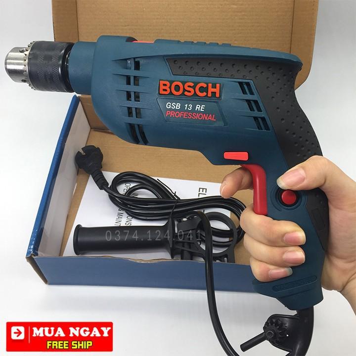 Máy khoan tường Bosch 13ly (TẶNG Mũi Khoan) Máy khoan bê tông, sắt Bosch - Máy khoan điện BOSCH 13mm GSB 13RE