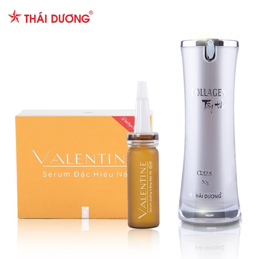 Bộ đôi toàn diện dành cho da nám - Serum đặc hiệu nám Valentine 10ml & Kem dưỡng da Collagen Tây Thi 30g