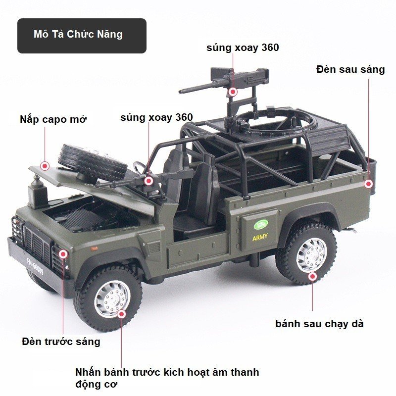 Xe Mô Hình Hợp Kim Jeep Trinh Sát Tỉ Lệ 1:32 Quà Tặng Đồ Chơi Cho Bé Hoặc Trưng Bày