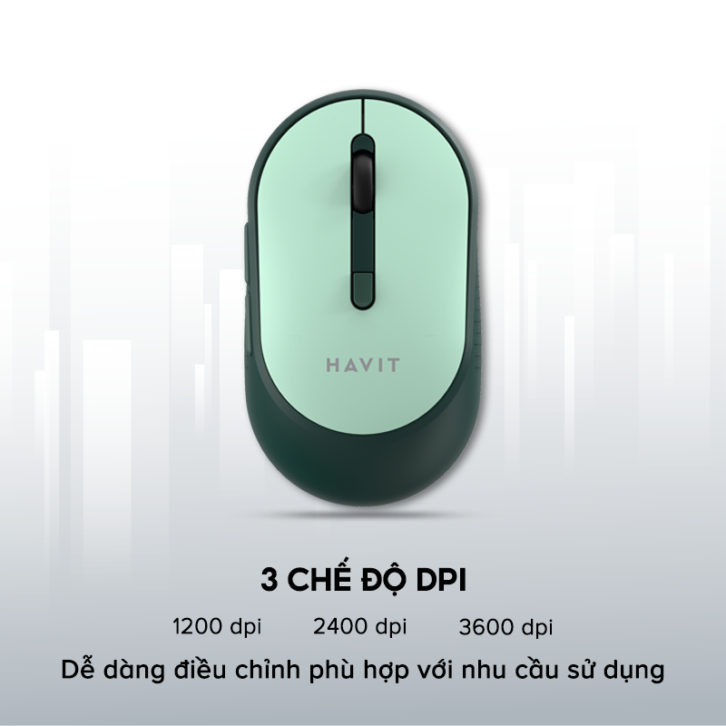 Chuột Không Dây HAVIT MS78 Nhỏ Gọn, 6 Nút Điều Chỉnh + 3 Chế Độ DPI, Tuổi Thọ 3tr Lần Nhấn - Hàng Chính Hãng