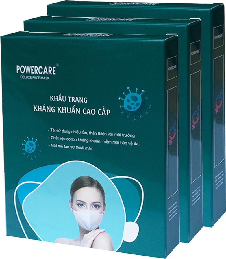 Khẩu trang vải Kháng Khuẩn Powercare Hộp 3 Chiếc - Combo 3