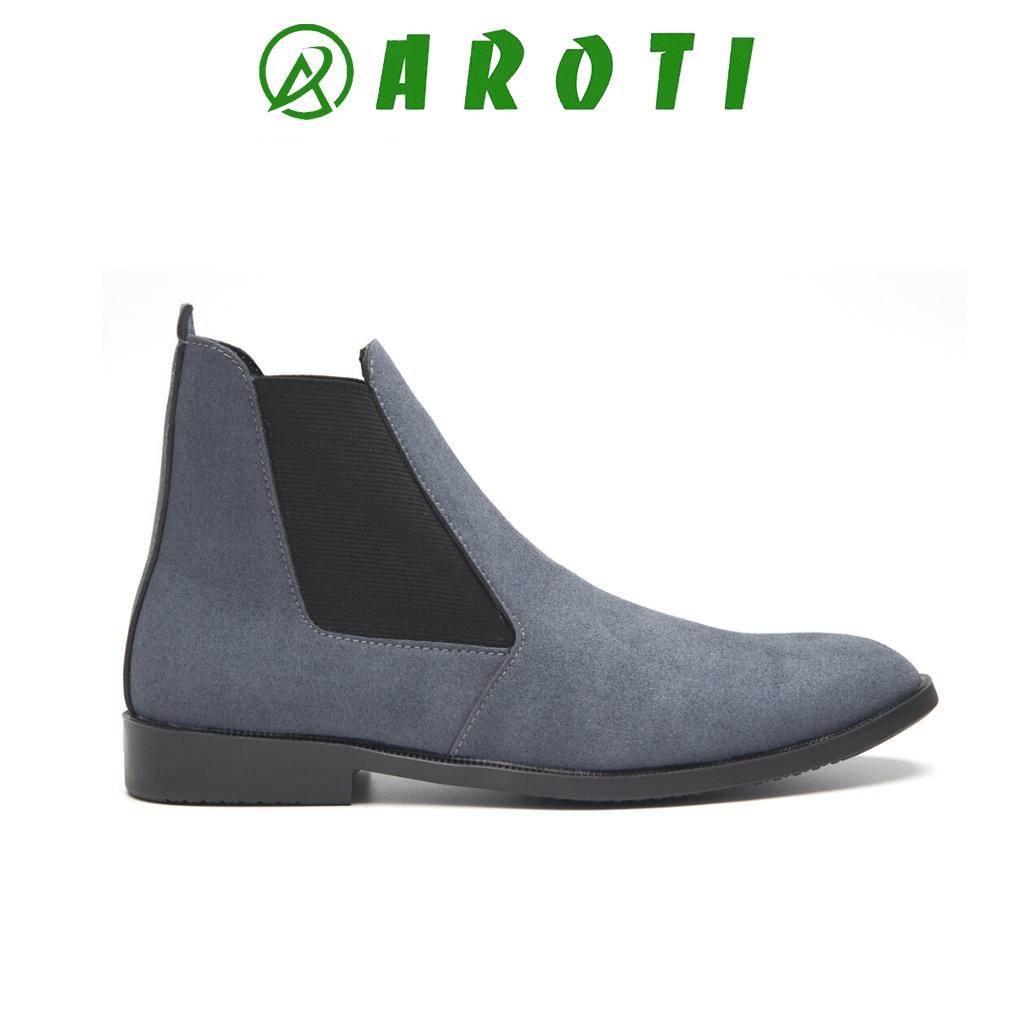 Giày Chelsea boots nam da lộn, cổ chun, đế khâu chắc chắn-CB548DB