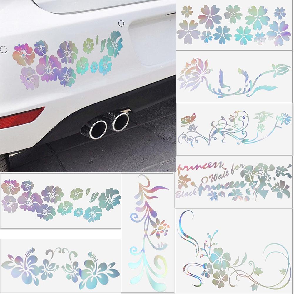 Car Body Decorative Reflective Motorcycle Car Door Window Sticker Universal Random Sent Car Styling Exterior Accessories Laser Flower Stickers