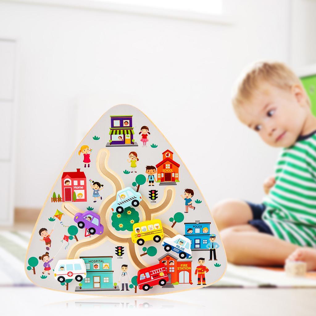 Kids Wooden Maze Game Math Recognition Travel Toy for Toddler