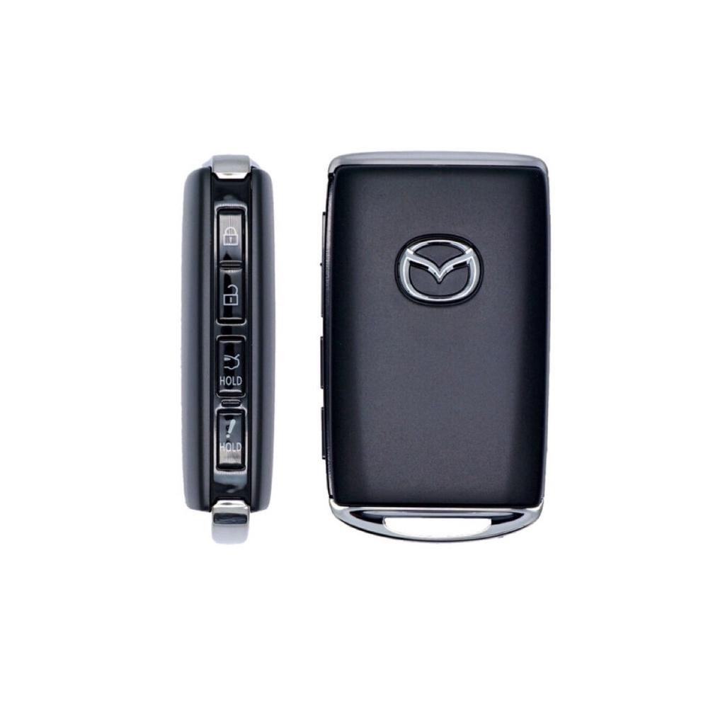 Ốp chìa khóa Titan xe Mazda 3, 6, CX5, CX8, CX9, CX30 2019-2022 bản 3 nút bấm - kèm móc khóa
