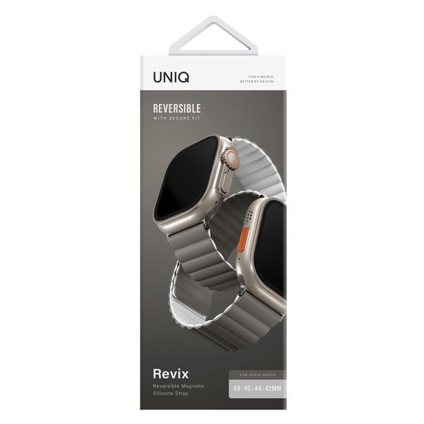 [HÀNG CHÍNH HÃNG] Dây đeo dành cho đồng hồ Apple Watch UNIQ Revix Reversible Magnetic Silicone chống bám mồ hôi và bụi - Xanh lá - Nâu