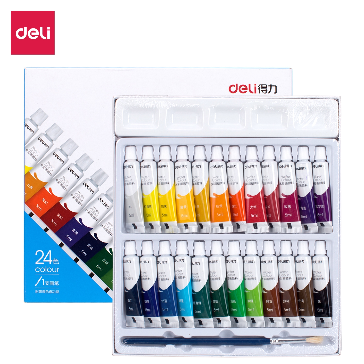 Màu Nước Dạng Tuýp 5Ml Deli - 12 Màu18 Màu24 Màu - 73859 73860 73861 - Bộ 24 Màu